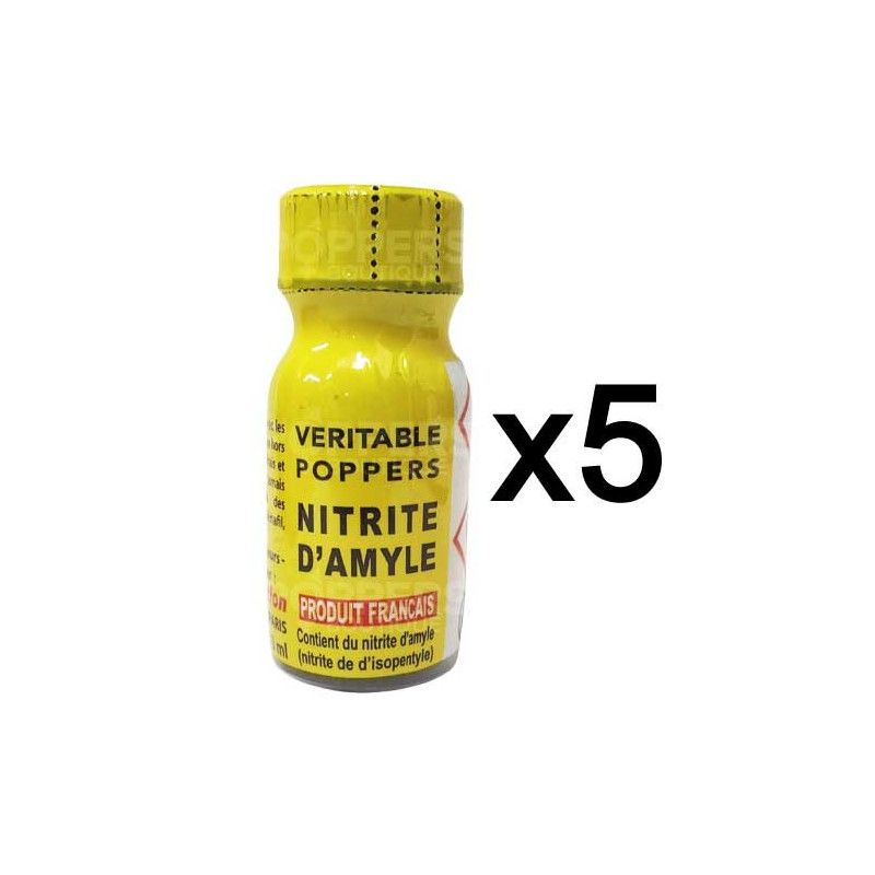 Lot de 5 Poppers véritable au nitrite d'amyle - 13 ml